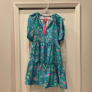NWT Lilly Pulitzer Shannon short sleeve dress-seabreeze blue